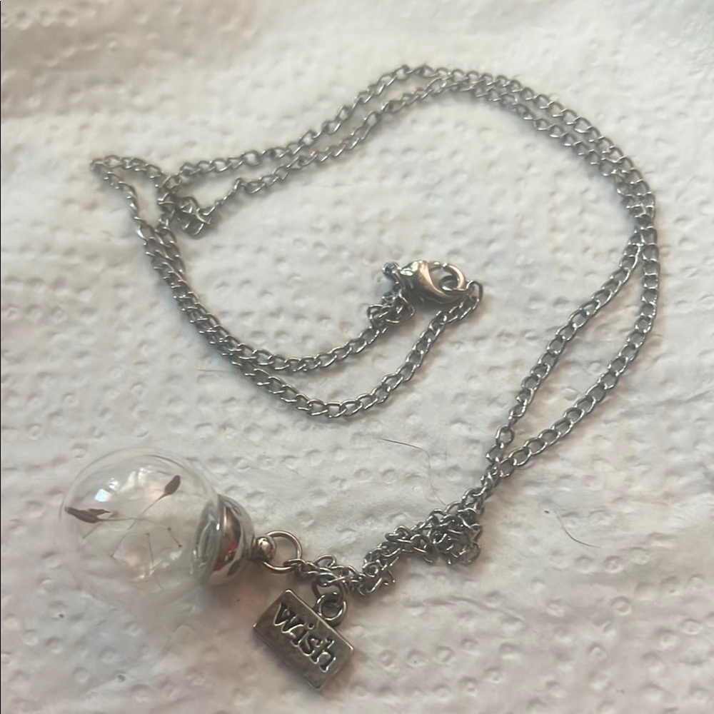 Silver Wish Pendant Necklace